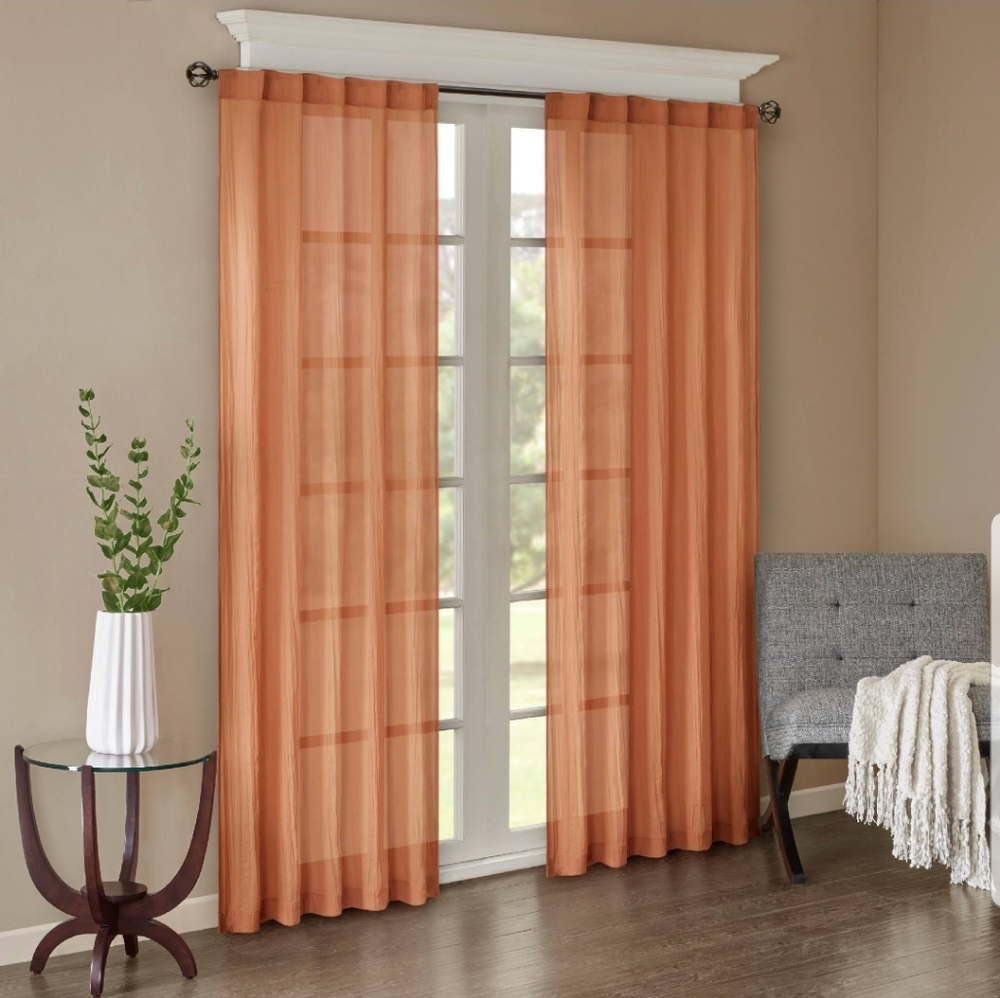 🆕️ 1 LEFT! Madison Park Avery Solid Crush Window Panel